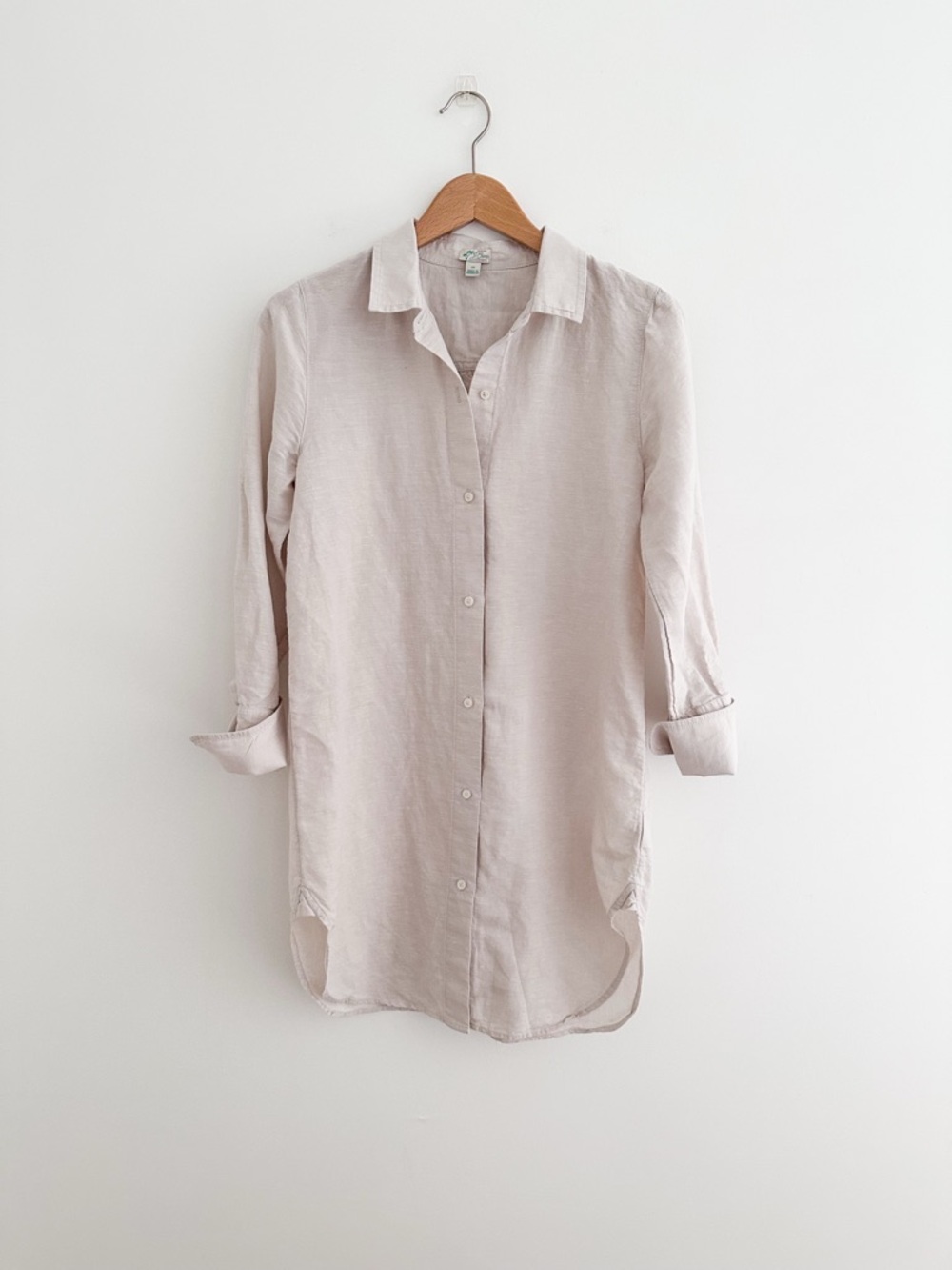 J. Crew Light Beige Button-Down Linen Shirt - Picture 7 of 7